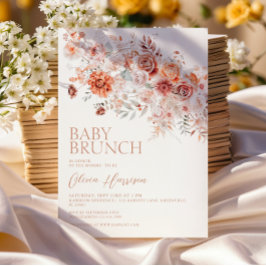 Invitación Desayuno Brunch Boho Floral para Bebé