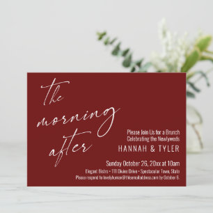 Invitación Desayuno Brunch Borgoña Después de la Boda