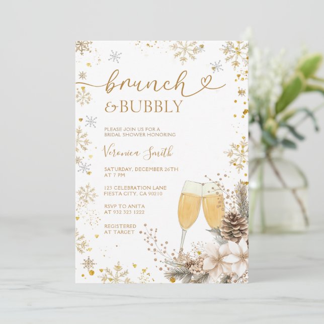 Invitación Desayuno Brunch & Bubbly Champán Despedida de Solt (Anverso de pie)