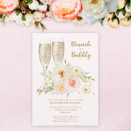 Invitación Desayuno Brunch & Bubbly Garden Floral para Boda