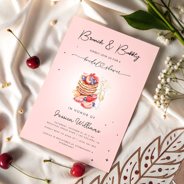 Invitación Desayuno Brunch & Burbujas Panqueques Champán Desp (Subido por el creador)