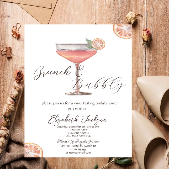 Invitación Desayuno Brunch con Aperol Spritz de Acuarela y Bu (Subido por el creador)