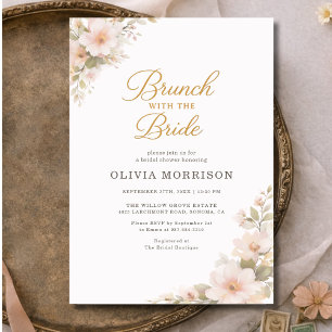 Invitación Desayuno Brunch con la Novia Floral Despedida de S