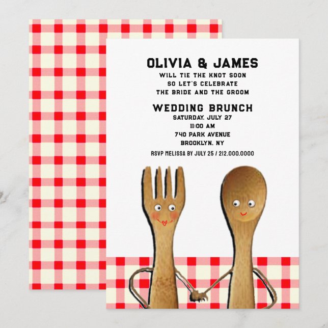 Invitación Desayuno Brunch de Boda (Anverso / Reverso)
