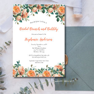 Invitación Desayuno Brunch de Boda con Acuarela Floral de Mel
