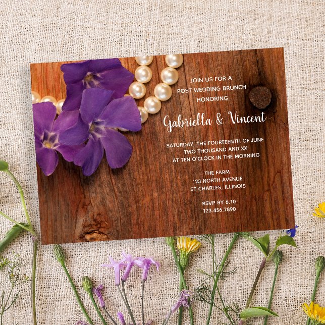 Invitación Desayuno Brunch de Boda de Madera de Granero de Vi (Subido por el creador)