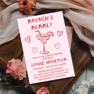 Invitación Desayuno Brunch de Cóctel Moderno y Burbujeante pa