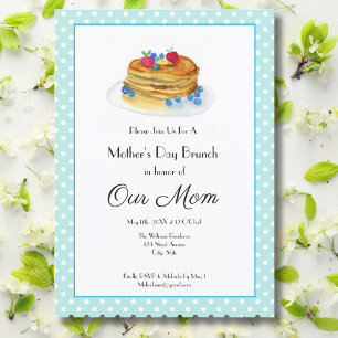 Invitación Desayuno Brunch de Día de la Madre con Panqueques