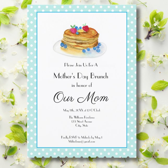 Invitación Desayuno Brunch de Día de la Madre con Panqueques  (Subido por el creador)