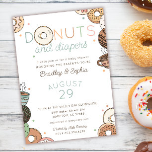 Invitación Desayuno Brunch de Donas y Pañales para la Celebra