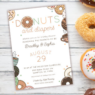 Invitación Desayuno Brunch de Donas y Pañales para la Celebra
