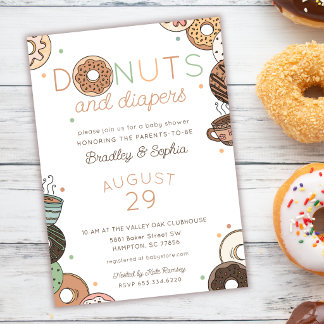 Invitación Desayuno Brunch de Donas y Pañales para la Celebra