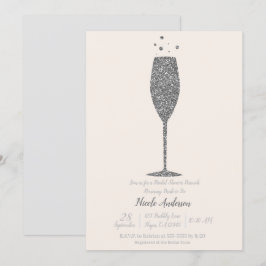 Invitación Desayuno Brunch de Ducha de Novia con Burbujas de 