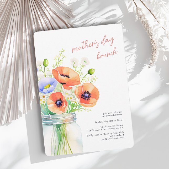Invitación Desayuno Brunch de Flores Silvestres Acuarela Día  (Subido por el creador)