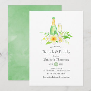 Invitación Desayuno Brunch de Frangipani Exótico y Bridal Sho