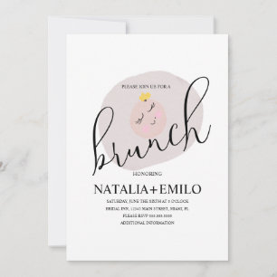 Invitación Desayuno Brunch de Huevo Frito Blanco Lindo