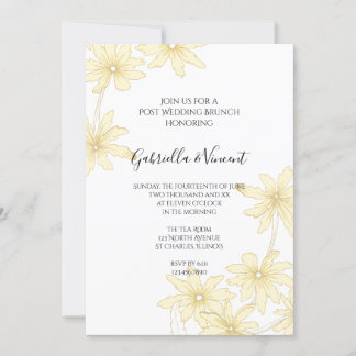 Invitación Desayuno Brunch de Margaritas Amarillas Pálidas De