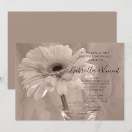 Invitación Desayuno Brunch de Margaritas con Tinte Rosa Pálid