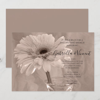 Invitación Desayuno Brunch de Margaritas con Tinte Rosa Pálid
