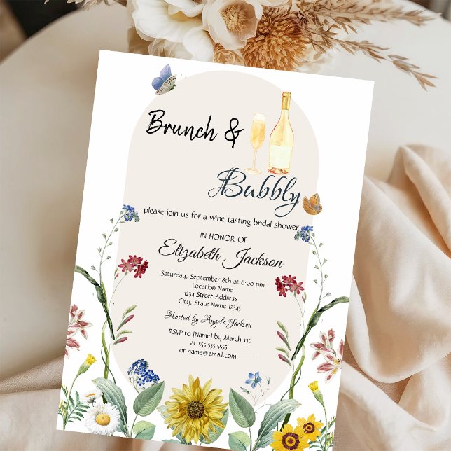 Invitación Desayuno Brunch de Mariposas Girasoles y Burbujas (Subido por el creador)