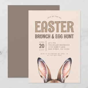 Invitación Desayuno Brunch de Pascua con Orejitas de Conejito