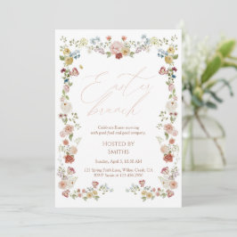 Invitación Desayuno Brunch de Pascua en Jardín Floral Elegant