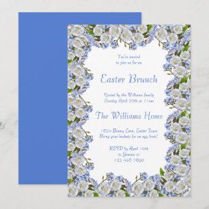 Invitación Desayuno Brunch de Pascua Floral de Margaritas Rom