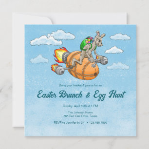 Invitación Desayuno Brunch de Pascua y búsqueda de huevos de