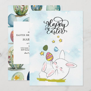 Invitación Desayuno Brunch de Pascua y búsqueda de huevos H
