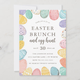 Invitación Desayuno Brunch de Pascua y búsqueda de huevos Inv