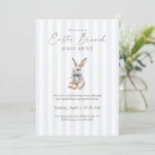 Invitación Desayuno Brunch de Pascua y Caza de Huevos Conejo
