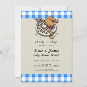 Invitación Desayuno Brunch de Pollo Frito y Waffles para Baby
