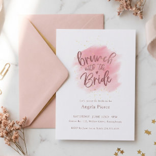 Invitación Desayuno Brunch de Rosa Dorado con la Novia Desped
