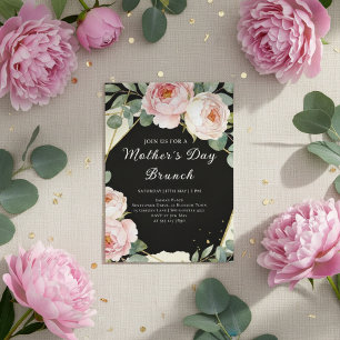 Invitación Desayuno Brunch del Día de la Madre con Rosas en A