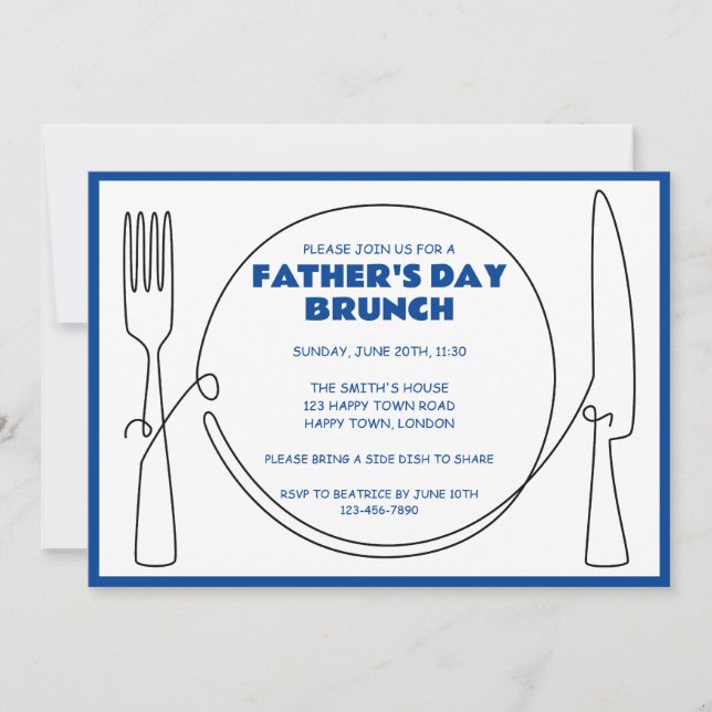 INVITACIÓN DESAYUNO BRUNCH DEL DÍA DEL PADRE PERSONALIZABLE (Anverso)
