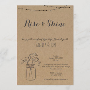 Invitación Desayuno Brunch Después de la Boda en Fondo Kraft