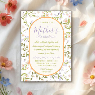 Invitación Desayuno Brunch Elegante de Floral Pastel para el 