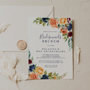 Invitación Desayuno Brunch Elegante Floral para Damas de Hono