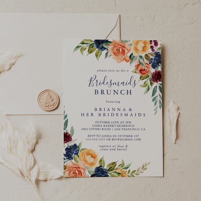 Invitación Desayuno Brunch Elegante Floral para Damas de Hono (Subido por el creador)