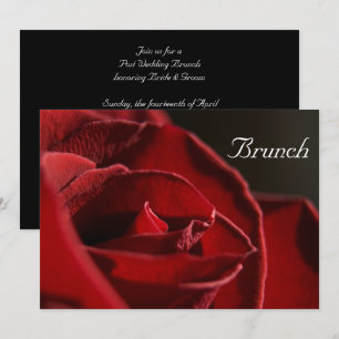 Invitación Desayuno Brunch Elegante Rosa Roja Después de la B
