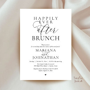 Invitación Desayuno Brunch Felices para Siempre, Boda Elegant