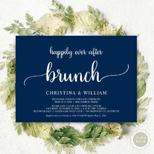 Invitación Desayuno Brunch Felices Para Siempre, Huida, Azul