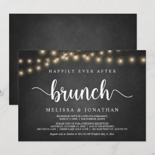 Invitación Desayuno Brunch Felices para Siempre, Luces de Cad