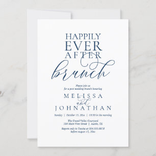 Invitación Desayuno Brunch Felices por Siempre, Boda Clásica 