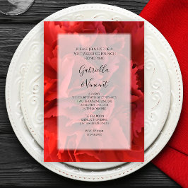 Invitación Desayuno Brunch Floral de Carnación Roja después d