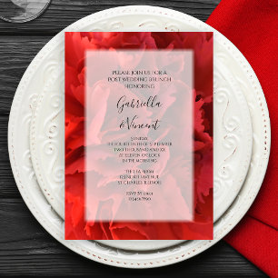 Invitación Desayuno Brunch Floral de Carnación Roja después d