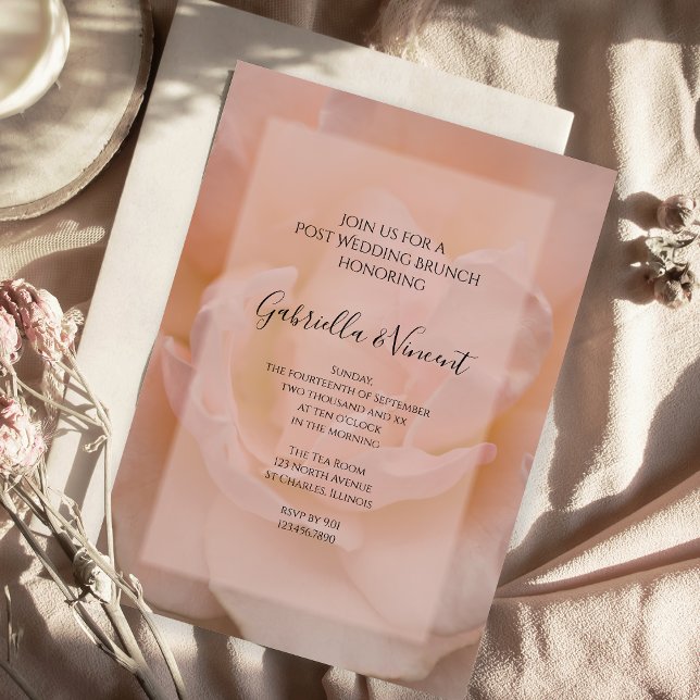 Invitación Desayuno Brunch Floral Rosa Pálido Post Boda (Subido por el creador)