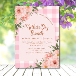 Invitación Desayuno Brunch Floral Rústico Rosa Cobre para el