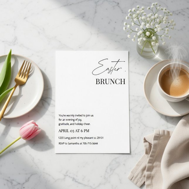 Invitación Desayuno Brunch Minimalista de Pascua (Subido por el creador)