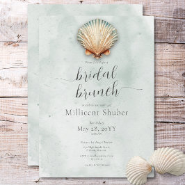 Invitación Desayuno Brunch Nupcial Acuático de Conchas Marina